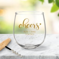 Couple Cheers Stemless Wine Glass