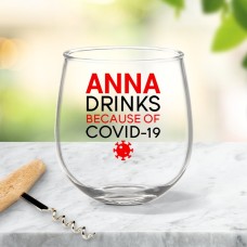 Covid Stemless Wine Glass