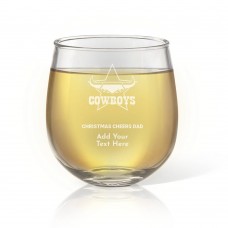 NRL Cowboys Christmas Engraved Stemless Wine Glass