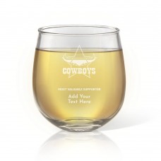 NRL Cowboys Engraved Stemless Wine Glass