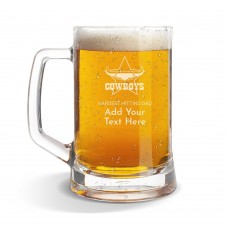 NRL Cowboys Glass Beer Mug