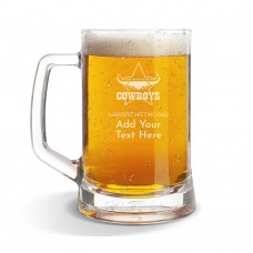 NRL Cowboys Glass Beer Mug