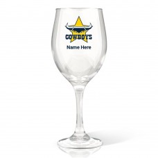 NRL Cowboys Wine Glass