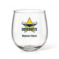 NRL Cowboys Stemless Wine Glass