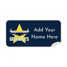 NRL Cowboys Rectangle Name Label