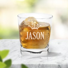 Crown Engraved Tumbler Glass