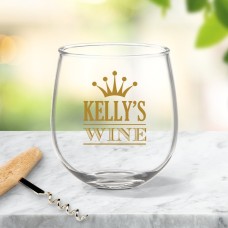 Crown Stemless Wine Glass