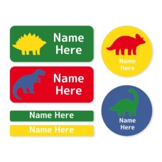 Dino Silhouette Mixed Name Label Pack