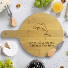 NRL Dolphins Round Bamboo Serving Board