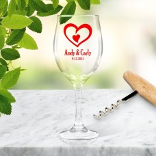 Double Heart Wine Glass