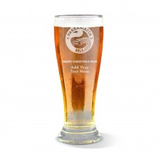 NRL Eels Christmas Engraved Premium Beer Glass