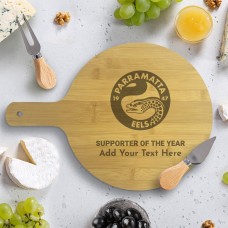 NRL Eels Round Bamboo Serving Board