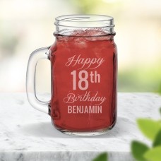 Fancy Happy Birthday Mason Jar