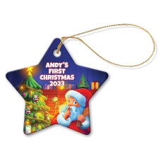 First Christmas Star Porcelain Ornament