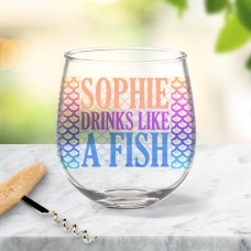 Fish Stemless Wine Glass