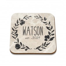 Flower Wreath Square Coaster