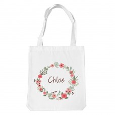 Flower Wreath White Tote Bag