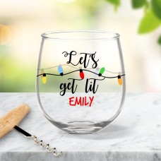 Get Lit Stemless Wine Glass