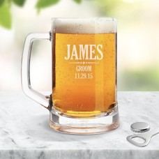 Groom Glass Beer Mug