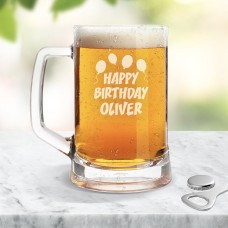 Happy Birthday Glass Beer Mug