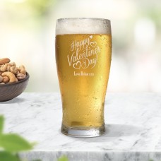 Happy Valentine's Day Engraved Standard Beer Glass