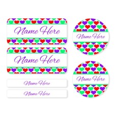 Hearts Mixed Name Label Pack