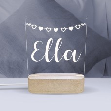 Hearts Personalised Night Light