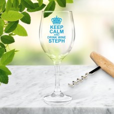 Keep Calm Wine Glass