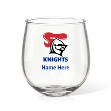 NRL Knights Stemless Wine Glass