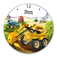 Little Digger Glass Wall Clock