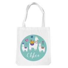 Llama White Tote Bag