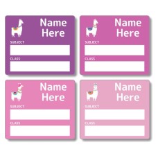 Llama School Book Labels