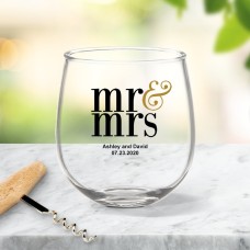 Married Stemless Wine Glass