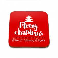 Merry Christmas Square Coaster