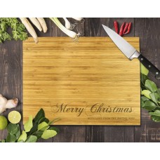 Merry Christmas Bamboo Cutting Board