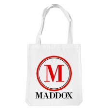 Circle Monogram White Tote Bag