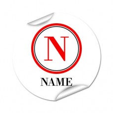 Circle Monogram Round Name Label