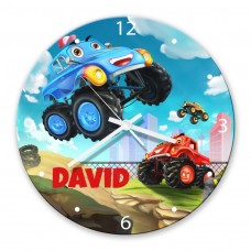 Monster Truck Glass Wall Clock