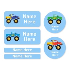 Monster Trucks Mixed Name Label Pack