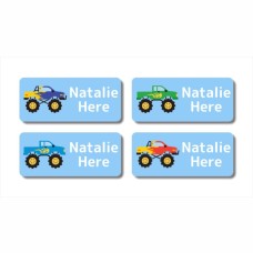 Monster Truck Rectangle Name Label