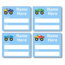Monster Truck School Book Labels