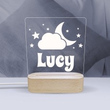 Moon & Cloud Personalised Night Light