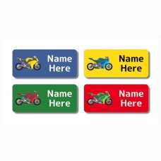 Motorbike Rectangle Name Label