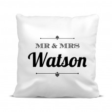 Mr & Mrs Cushion Cover