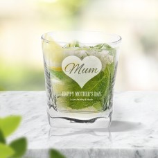 Mum in Heart Engraved Tumbler Glass