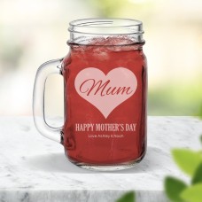 Mum in Heart Mason Jar