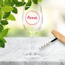 Name in Circle Wine Glass