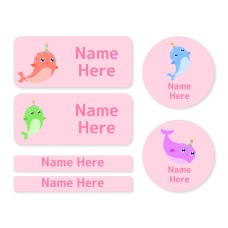 Narwhal Mixed Name Label Pack