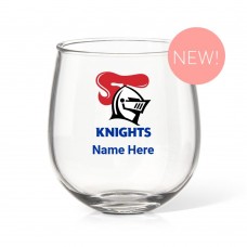 NRL Knights Stemless Wine Glass