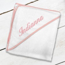 Embroidered Pink Hooded Towel
